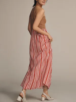 NWOT Anthropologie Red and Cream Striped Maxi Dress thumbnail 2
