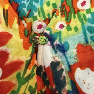 JAMS World Babydoll Top Sz S Hawaiian‎ Floral Elastic Neckline Flowy Oversized thumbnail 3