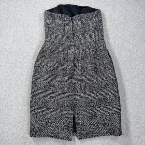 Express Design Studio Tweed Straples Mini Dress Size 6 Black Wool Sheath Pleated thumbnail 9
