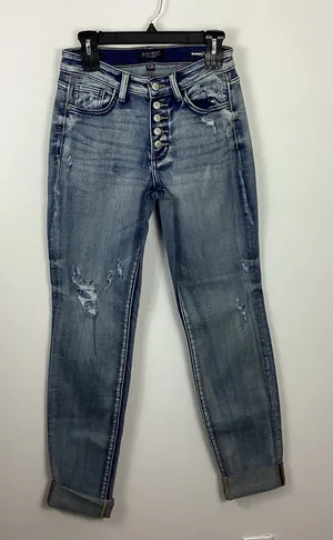 Judy Blue Boyfriend Fit Buttonfly Distressed Jeans Size 1/25 thumbnail 1