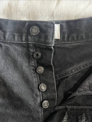 Agolde Denim Shores Jean Distressed Black Size 28 Cotton‎ thumbnail 4