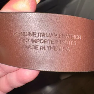 Beige genuine leather belt Tan thumbnail 7