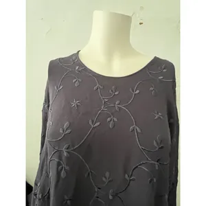 Vtg Dark Romantic Floral Top S Asymmetrical Embroidered Purple Romantic Feminine thumbnail 6