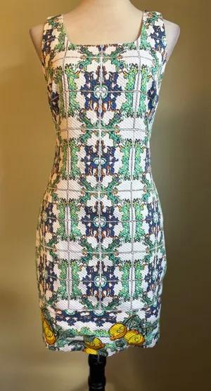 The Limited Tile Print‎ Sheath 2 boho cotttage resortwear vacation blue green thumbnail 1