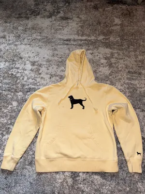 The Black Dog Pale Yellow Pullover Hoodie with Black Dog Logo thumbnail 5