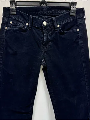 7 For All Mankind Black Boot Cut Corduroy Jeans 25 XS Preppy Minimalist Boho thumbnail 3