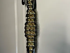 Vintage Ann Taylor 90s Black Braided Rope Gold Bead Belt Medium thumbnail 8