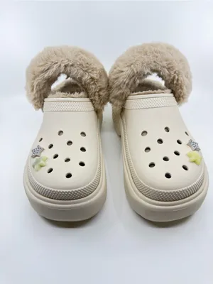 Crocs Stomp Lined Clogs color stucco, featuring a thick platform sole SZ 11 thumbnail 2