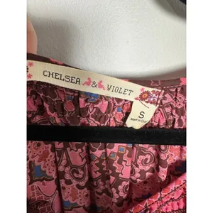 Chelsea‎ & Violet Small Womens Maxi Dress Long Sleeve Burgundy Boho Peasant thumbnail 9