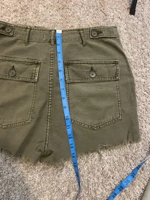 BDG Vintage Y2K Green Cargo Button Up Cut Off Shorts thumbnail 9