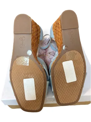 Jessica Simpson Delirah Bow Ankle-Strap Wedge Sandals Denim Size 9.5 thumbnail 5