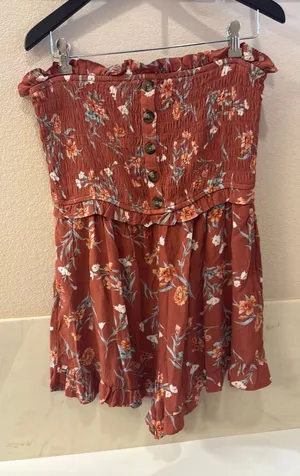 American Eagle Outfitters Romper Floral L thumbnail 1