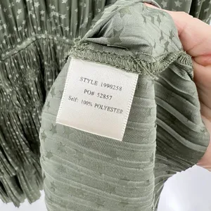 Current Air Laurel Mini Star‎ Dress Size Small Sage Green Tiered Pleated V-Neck thumbnail 10