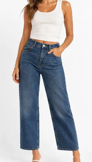 H&M Divided High Waist Wide Leg Ankle Jeans - 6 thumbnail 1