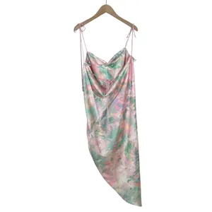 For Love & Lemons Call Me Tie Dye Colorful Pastel Open Back Midi Dress Small thumbnail 4