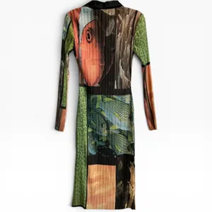 Free People x Arthur Apparel Fish Party‎ Box Pleat Shirt Dress Multi US 4 NEW thumbnail 5