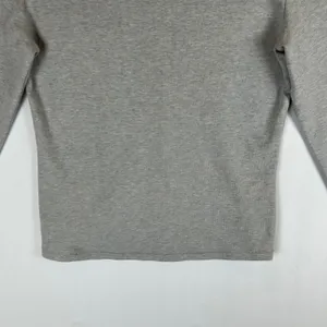 nuuds Womens Long Sleeve Ribbed Boat Neck Top Grey Heather WS-1241 Size M thumbnail 8
