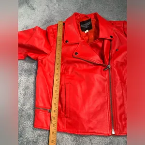 Riverdale south side serpents cherry faux leather Moto jacket large thumbnail 9