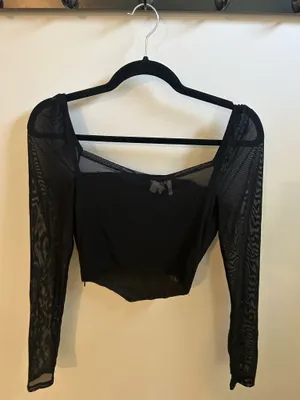 Princess Polly Black Sheer Corset Top thumbnail 4