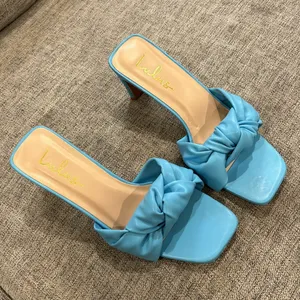 BNWOT Lulu’s Lunko Ice Light Blue High Heeled Slide Sandals Size 6 thumbnail 4
