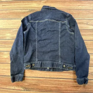 Uniqlo Jean Jacket Womens S Dark Blue Denim Long Sleeve Pockets Casual Cotton thumbnail 4