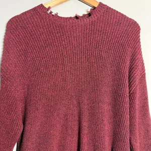 NWT Pistola Eva Distressed Crew Neck Knit Pullover Sweater Women's XS Red Black thumbnail 7