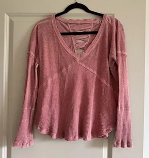 Miss Me Pink Long Sleeve Relaxed Blouse thumbnail 1