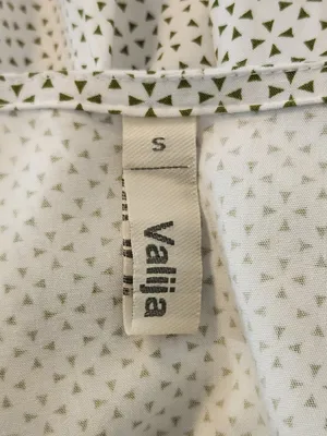 Valija White and Green Geometric Print Mini Babydoll Dress Size Small thumbnail 8