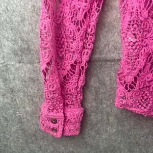 FREE PEOPLE Women’s Size Medium Until Sundown Shirt Cover-Up Boho Pink Crochet‎ thumbnail 8