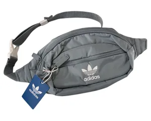Adidas Originals Waist Bag Fanny Pack Grey Blue Trefoil‎ Logo Adjustable NEW thumbnail 1