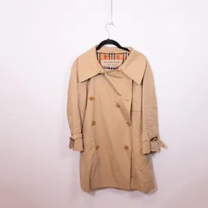Burberry London Women's Cotton Poplin Double Breasted Trench Coat Jacket Tan 4 thumbnail 1