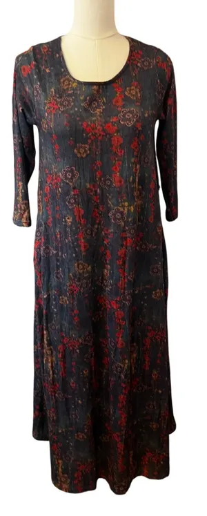 Natural Life Floral Maxi Dress New With Tags Boho Pockets Long Sleeve Modest-XS thumbnail 1