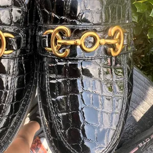Circus by Sam Edelman Deana Black Croc Patent Loafer. thumbnail 6