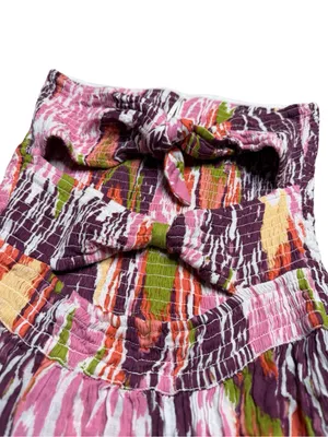✨🌸 Anthropologie Reversible‎ Smocked Mini Dress Size Medium Pink Ikat Print 🌸✨ thumbnail 7