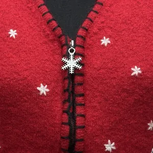 VTG Coldwater Creek Wool Full Zip Vest Size M‎ Snowman Cabincore Ugly Christmas thumbnail 2