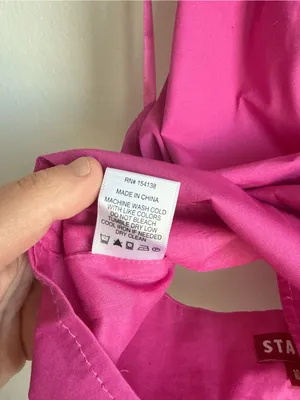STAUD Kai Crisscross Halter Top Pink Tie Neck Bow Size 10 thumbnail 9