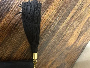 Marc Jacobs Decadence Black Metallic Clutch Wristlet Zip Tassel Gold Hardware thumbnail 4