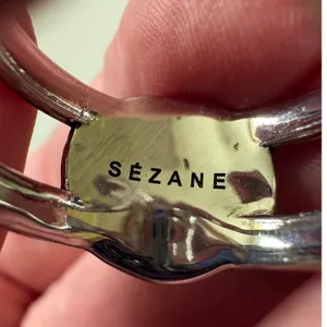 Sezane Boho Silver Tone Turquoise Wide Band Statement Ring Size 6.5 thumbnail 7