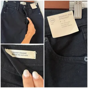 Universal Thread Highest Rise Straight Size 00 Black Jeans Women’s NWT Stretch thumbnail 3