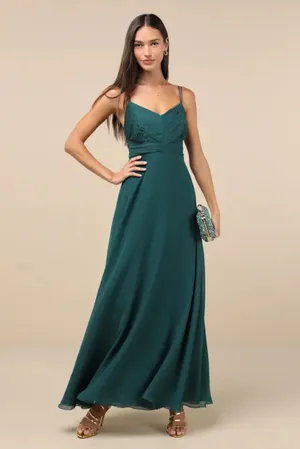 Lulus Emerald Green Dress Maxi thumbnail 3