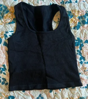 OQQ Crop Tank Top Black thumbnail 1