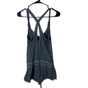 Hollister Y2K Gray Drawstring Romper Women's XS Sleeveless Cross Back‎ Casual thumbnail 5