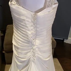Women’s Chiffon Wedding Dress Corset Back Size 16 NWOT thumbnail 9