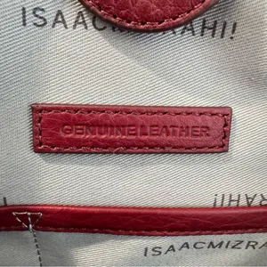 Isaac Mizrahi Bridgehampton Burgundy Cognac Leather Tote‎ Messenger Turnlock Bag thumbnail 11