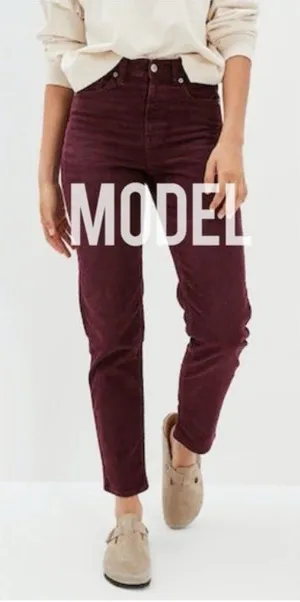 Current/Elliott Velvet Straight Leg Pant 10 Wine Mid Rise Pockets Corduroy thumbnail 1