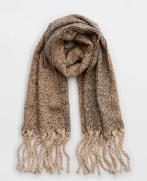 Aerie Leopard Print Soft Textured Fringe Scarf thumbnail 1