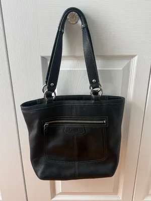 Y2K Coach Penelope Black Pebbled Leather Mini Tote Shoulder Bag thumbnail 2