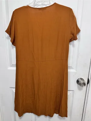 Madewell Rust-Brown V-Neck Dress thumbnail 6