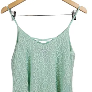 Alya Womens Small Mint Green Lace Layered Cami Spaghetti Strap Top‎ thumbnail 5