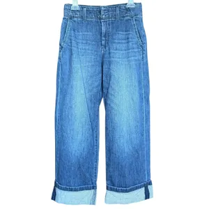Anthropologie Pilcro High Rise Wide Leg Cuffed Blue Jeans Sz‎ 27 thumbnail 2